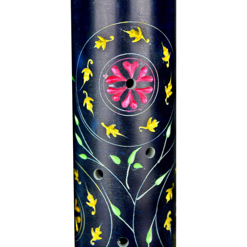 Usha Incense Stick Tower, Soft Stone, Blue with Floral Pattern,