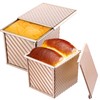 HOFURME 2 Pcs Square Nonstick Square Loaf Pan With Lid,