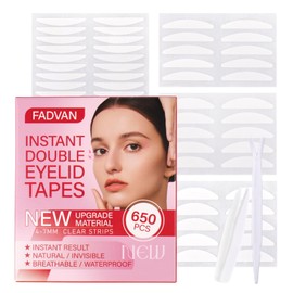 FADVAN Eyelid Tape 650Pcs, Instant Invisible Eyelid Lifter Strips Ultra-Thin Breathable long-lasting Double Eyelid Tape for Hooded, Droopy, Uneven, Mono-eyelids-New upgrade.
