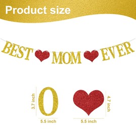 YQWIN Mother's Day Banner Mother's Day Party Decorations Best Mom Ever Banner Happy Mother's Day Banner Happy Mother's Day Bunting Sign Mothers Day Backdrop for Moms Birthday Mothers Day Decorations