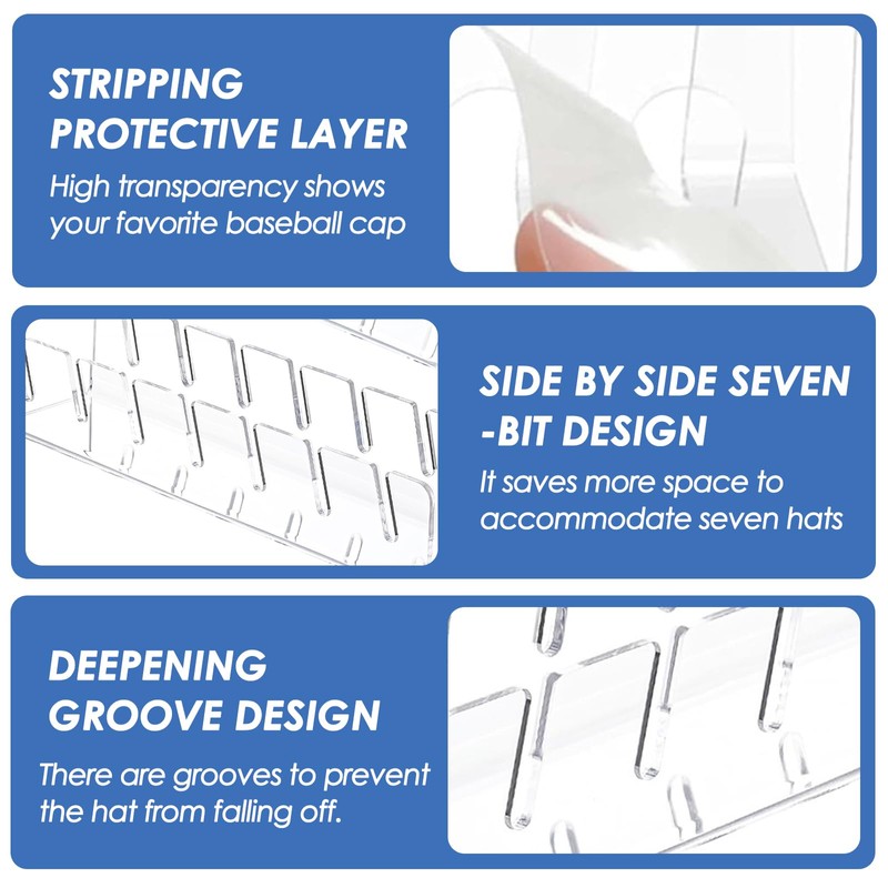 BLLREMIPSUR 2 Pcs Baseball Cap Storage Hat Display Stand, No