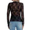Elesomo Mesh Tops for Womens Casual Long Sleeve Shirts Lace