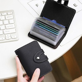 EODKSE 1 x PU Leather Card Holder for Men and Women with Zip - Space for Credit Cards and Money, Compact & Elegant Wallet for Travel, Practical Card Holder Wallet, black, Elegant