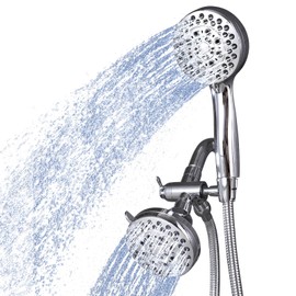 JFJIARUI High Pressure Shower Heads with Handheld Spray Combo, Metal 3-Way Diverter, 71 Inch Long Hose, 25 Mode Settings, Chrome.