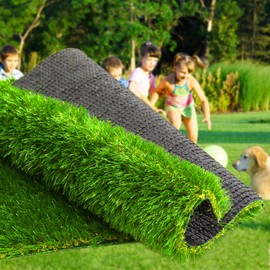 Weidear Artificial Grass Thick Turf 4 ft x 17 ft,1.38" Artificial Synthetic Fake Grass Rug, Indoor/Outdoor Realistic Turf Grass Lawn Mat for Dogs Pets, Patio, Landscape, Garden, Custom Size