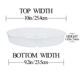 Riefie 12 Pack of 10 Inch Plastic Plant Saucer, Clear Drip Trays for Indoors & Outdoor Plants, Round Saucer for Flower Pot (10'')