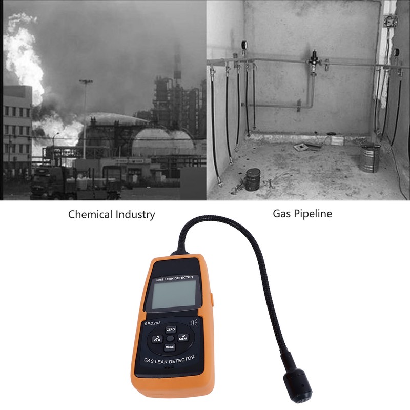 Combustible Gas Leak Detector LCD Digital Gas Leakage Audible Visual