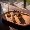 Bombinate Incense Holder Cat Wooden Plate Plate Cute Japanese Beech