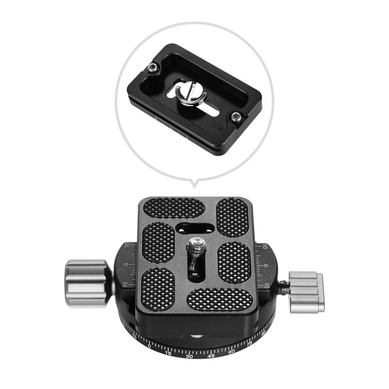 Andoer PAN-03 Panoramic Tripod Head Quick Release Plate Clamp Adapter