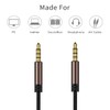LoongGate AUX Cable 4-Pin 3.5 mm Nylon Braided Tangle-Free Auxiliary