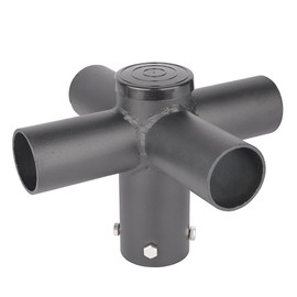 90° Quad Horizontal Tenon Adaptor 90 Degree Spoke Bracket Pole Top Mount for Outdoor Shoebox Pole Lighting Parking Lot Lights and Street Area Light Fixture 2-3/8inch