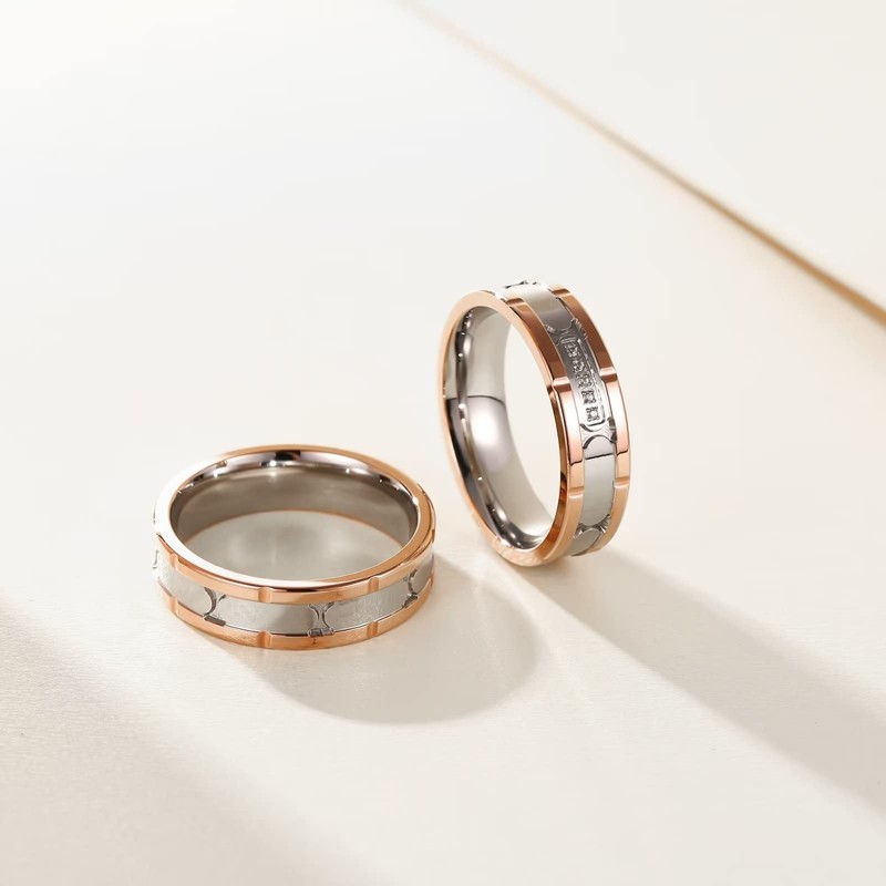 Adreamz Couple Rings for Him and Her Sets Brick Pattern