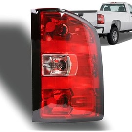 Nakuuly Tail Light Assembly Compatible With 2007-2013 Chevy Silverado 1500 2500HD 3500HD GMC Sierra 2500 HD 3500 HD Right Passenger Side Taillight Rear Brake Lamps with Bulb and Harness
