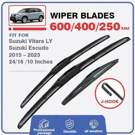 Juego de escobillas limpiaparabrisas delanteras y traseras compatible con Suzuki Vitara LY MK4 Suzuki Escudo 2015-2023 parabrisas ventana 24"16"10" cepillo(Front Rear,LHD)