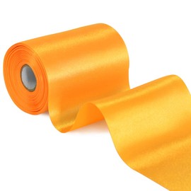 TONIFUL Golden Yellow Wide Satin Ribbon, 10 cm x 20 m, Coloured Fabric Ribbon for Gift Wrapping, Ribbon-cutting, Grand Opening, Chair Sashes, Wedding Party Decoration, Valentine’s Day, Car Decoration,