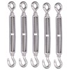 5Pcs Turnbuckle Hook and Eye Wire Rope Tension 304 Stainless