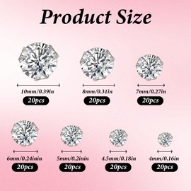 140 PCS Sew on Rhinestones, Sewing Rhinestones with Silver Claw, Mixed Shapes Glass Rhinestone, Mental Flatback Crystal Gems for Jewelry Crafts Clothes Shoes (10mm 8mm 7mm 6mm 5mm 4.5mm 4mm Diameter)