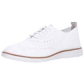 Cole Haan womens Originalgrand Stitchlite Wingtip Oxford Flat, Optic White Knit/Optic White, 7.5 US