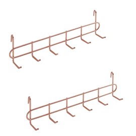 FRIADE Rose Gold Grid Hooks Rack for Wall Grid Panel,Hanging Hooks for Wall Grid Storage and Display，Size 10.7”x 2.8”x1.8 ”，2 Pack