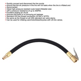 Quick Air Release Extention Hose for Tire Inflators, Tire Valve Air Chuck Lock Air Tire Inflator Pump Hose,Car Tire Inflator Air Hose Clip On Air Valve Tool Compressor Air Expansion Hose