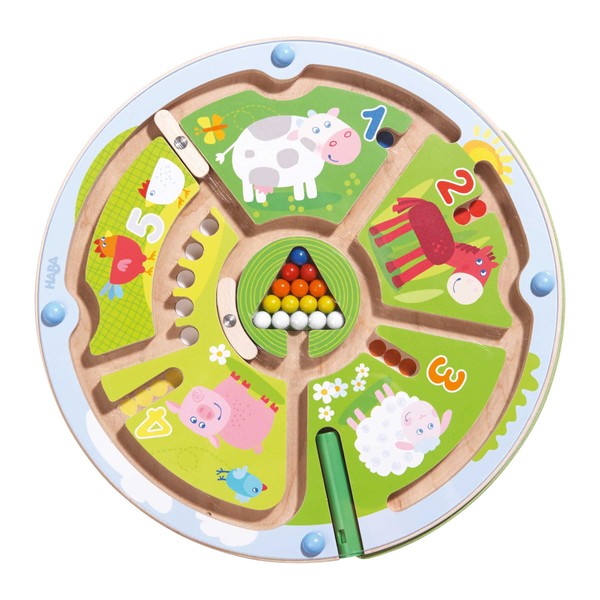 HABA Number Maze Magnetic Game STEM Toy Encourages Color Recognition,