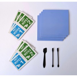 Frostbite High Performance Thermal Pad Multi-Pack Thermal Pad 6W/mk, Soft, Safe and Easy to Use for SSD, GPU, RAM, LED, IC, MOSFET.. - Blue (100x100x(0.5mm/1.0mm/1.5mm/2.0mm))