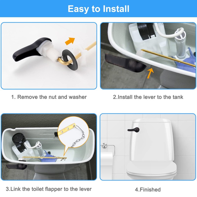 iFealClear Universal Brass Toilet Handle Replacement Kit, Front Mount Toilet