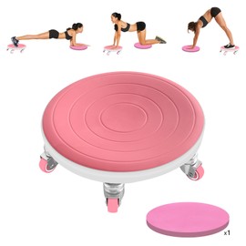 Tasidingster 6 Caster Ab Roller, Ab Exercise Equipment with Knee Pads, Ab Roller Wheel for Core Exercise, Abdominal Strength Training for Home Gym, 360° Silent Ab Workout Equipment (pink)