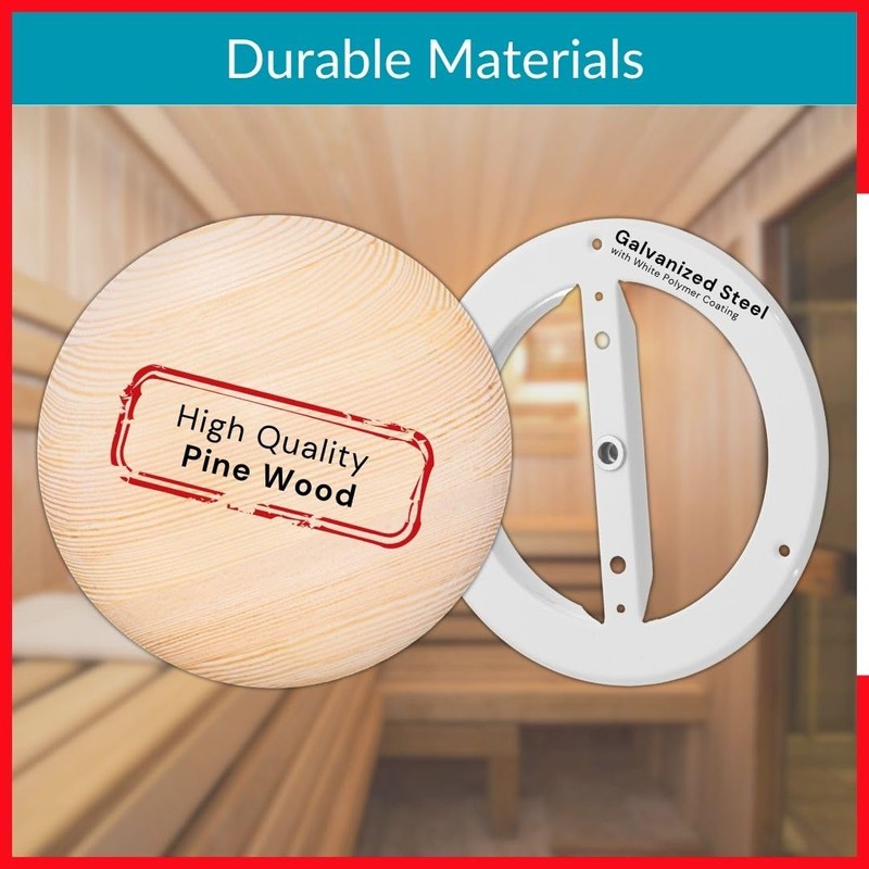 TURvent 5 inch Pine Wood Diffuser - Sauna Vent Cover