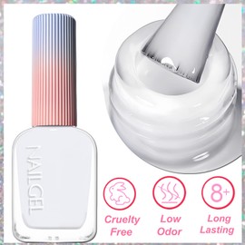 KAHSOSE Jelly Milky White Nail Polish, Quick Dry, Fingernail Polish No UV Needed, Sheer Nail Polish for Women and Girls