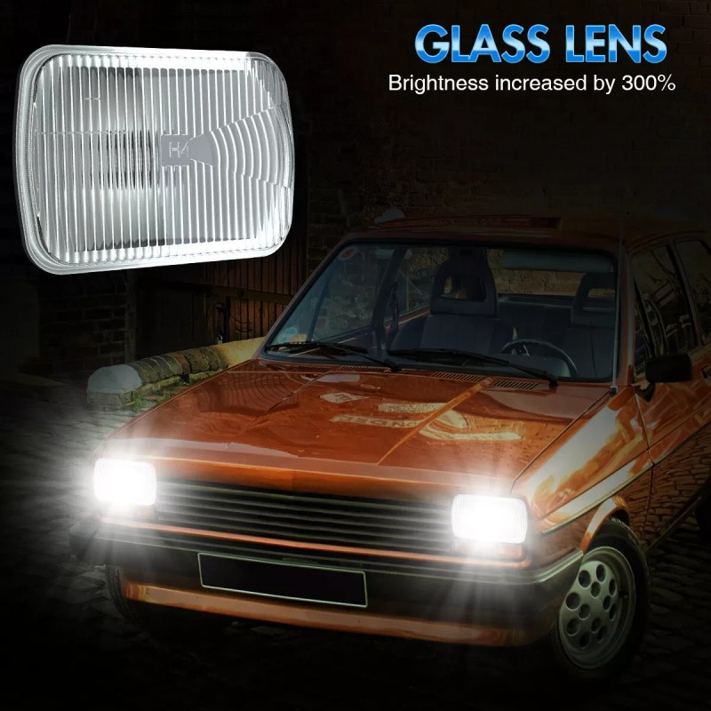 Unbranded Pair 7x6 inch Square Led Headlights for Oldsmobile Cutlass