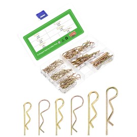 sourcing map 105Pcs 6 Sizes Zinc-Plated Carbon Steel R Shaped Spring Cotter Pins Set, R Clips Cotter Pin Spring Fastener for Household Appliances, Car Mechanics Repair (Colored)