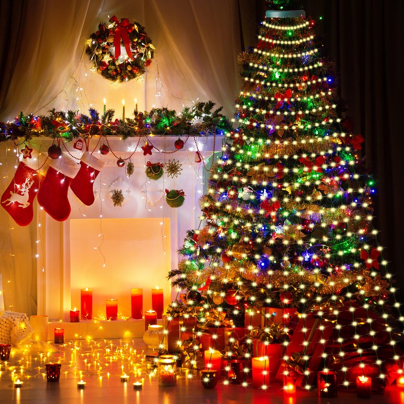 Christmas Tree Decorative Lights String Garden Layout Waterfall Lights Party