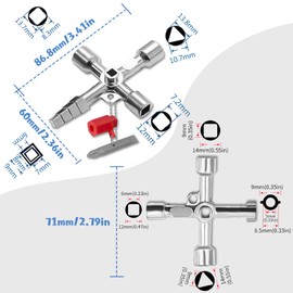 LECTNORE 2 Pcs 4 Sided Universal Key Control Cabinet Switch Cabinet Water Power Key
