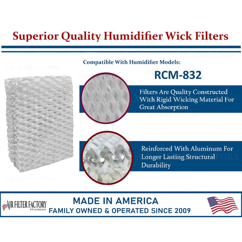 Air Filter Factory Replacement For ReliOn RCM-832 Humidifier Wick Filters