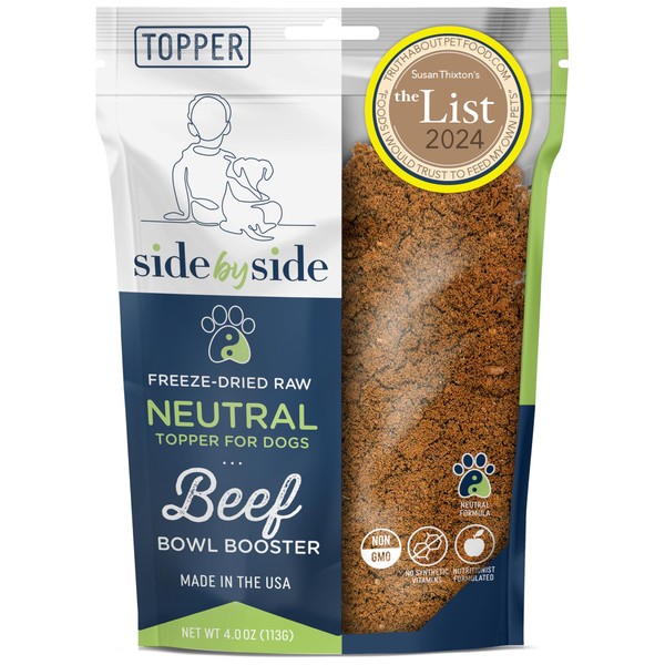Side by Side Beef Bowl Booster, Freeze-Dried Raw Superfood, Neutral