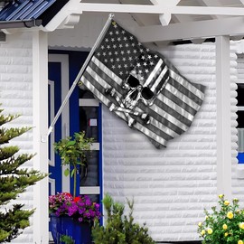 Pirate Skull Flag 3x5 Ft Funny Black & White American Flags and Crossbones Boat Flag for Indoor Outdoor College Dorm Wall Farm Decor Banner Gift