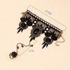 TseenYi Lace Ring Bracelet Crystal Black Ring Hand Chains Lace