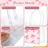 Hosuly 50 Pcs Pink Bow Clear Plastic Gift Bags with