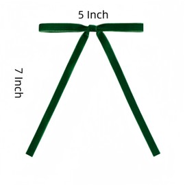 Meseey 30 Pcs Emerald Green Velvet Christmas Bows 5 x 7 Inch Rustic Vintage Wedding Velvet Ribbon Gift Bows for Tree Wreath Garland Home Decor Indoor Outdoor Decorations (Emerald Green)