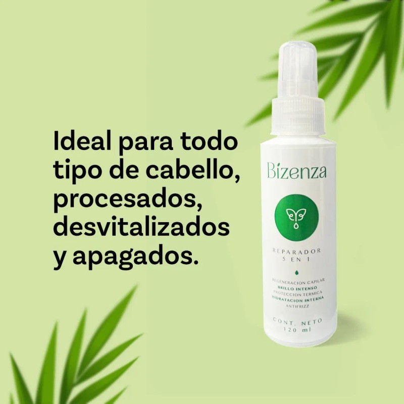 Reparador 5 En 1 Bizenza 120ml Regeneración Y Brillo