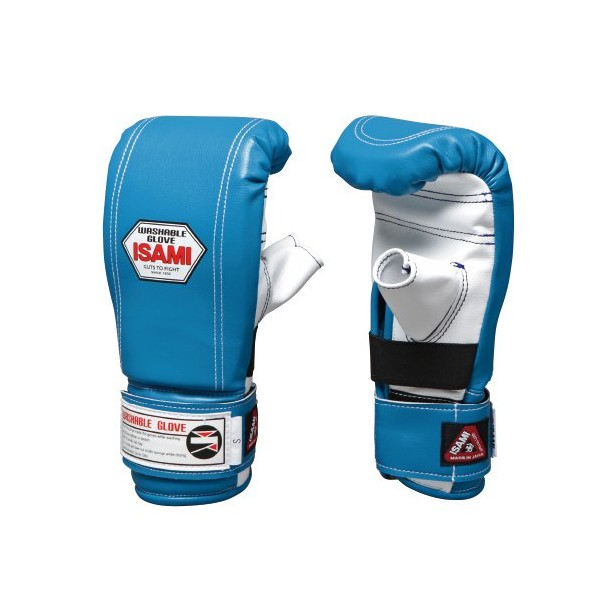 ISAMI IS-760 Punching Gloves Washable // Isami Washable Punching Gloves Mitt Hitting Sandbag (Medium, Blue x White)