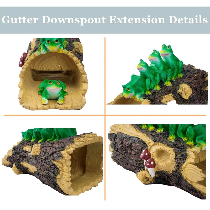 Euiroet Frogs Gutter Downspout Extender Statue, Outdoor Decor Sculpture Ornament,