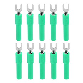 Terminal de Crimpado Eléctrico con Conector de Cable Tipo U de Pala de Horquilla Aislada, Conector de Cable de Horquilla de 10 Piezas de 4 Mm para Pruebas Y Multímetro, Aplicaciones(verde)