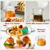 Loscarol 2 Pcs Creamer Pitcher, Elegant Wave Shaped Glass Milk