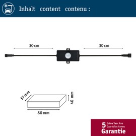 Paulmann 94556 Park + Light Outdoor Light Controller with Motion Sensor IP44 Max. 24 W Dimmodul Black Accessories Plastic Lighting System