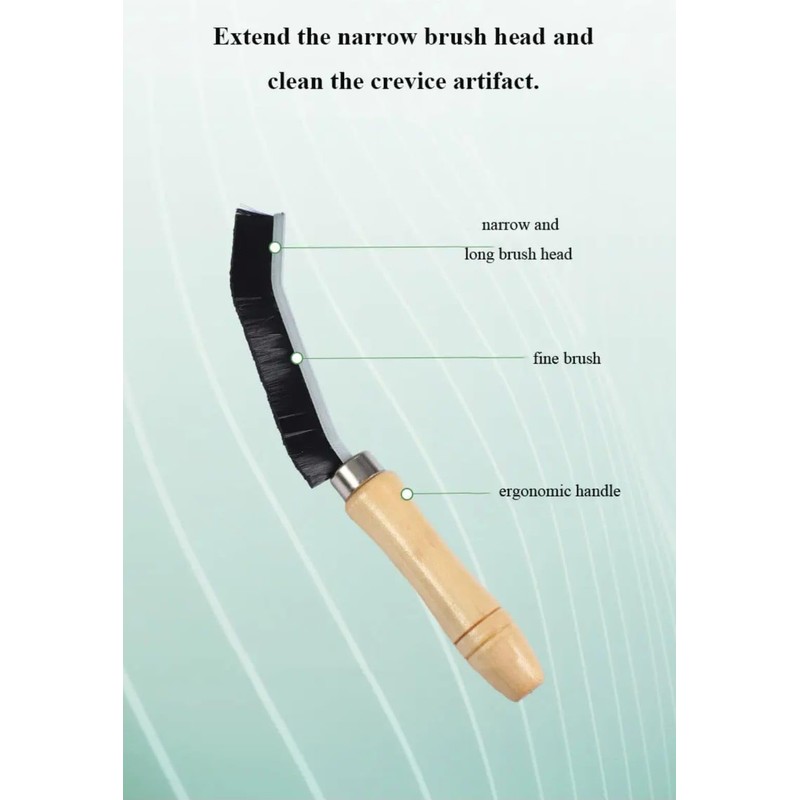 2-Pack Wooden Handle Crevice Cleaning Brush – Hard Bristle Grout