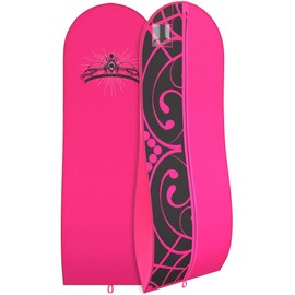 Your Bags Women's Gown Garment Bag - Wedding Prom Dresses - 72"x24", 10" Gusset (Hot Pink and Black Tiara Panel)