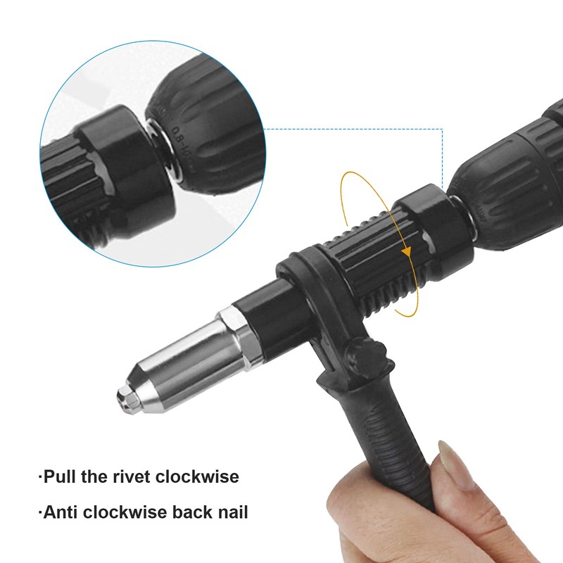 Vkinman Pop Rivet Gun Adapter Kit, Professional Rivet Gun Adapter
