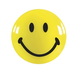 magnetoplan Smiley Face Magnets Diameter 40 mm Pack of 4, Yellow/Black